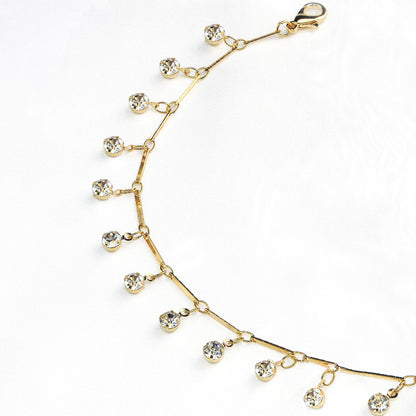 Elegant Crystal Chain Anklet Acalora
