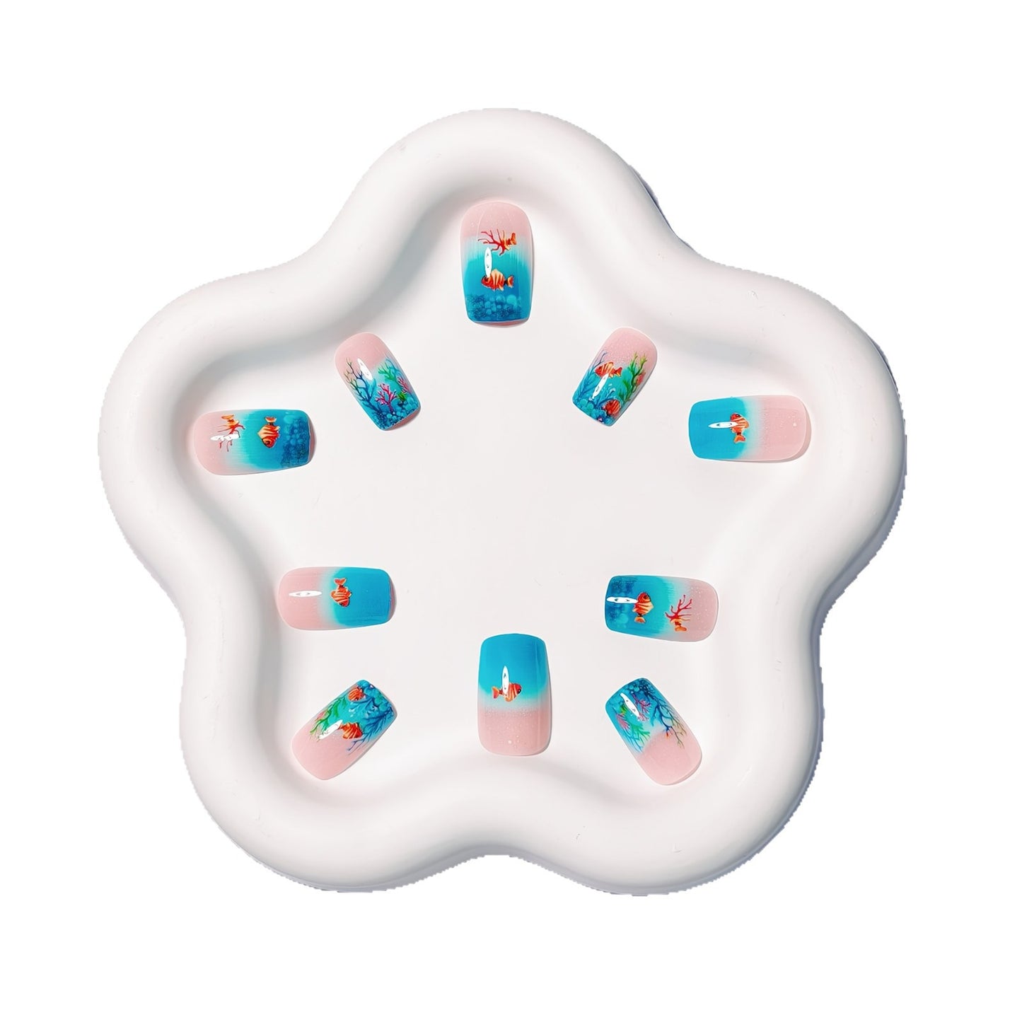 Ocean-Themed Artistic Nail Art Acalora