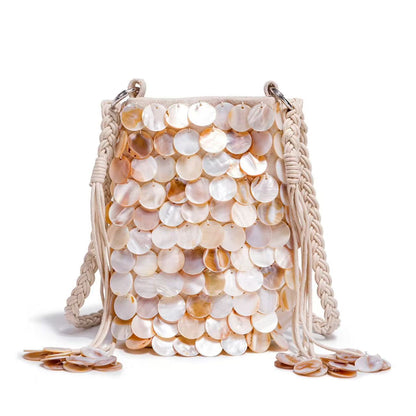 Elegant Shell-Embellished Crossbody Bag Acalora