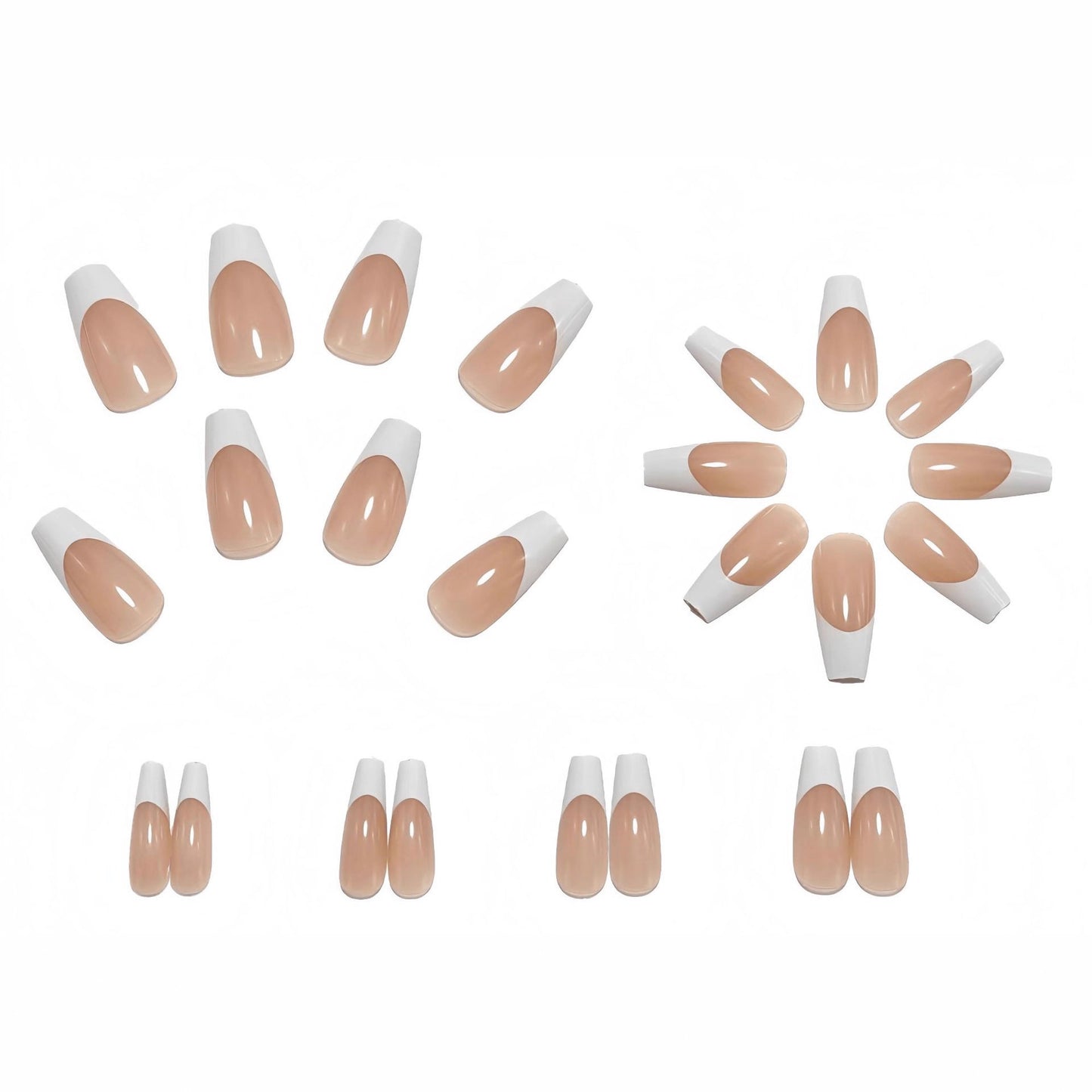 Artificial nails in elegant French Tip design Acalora