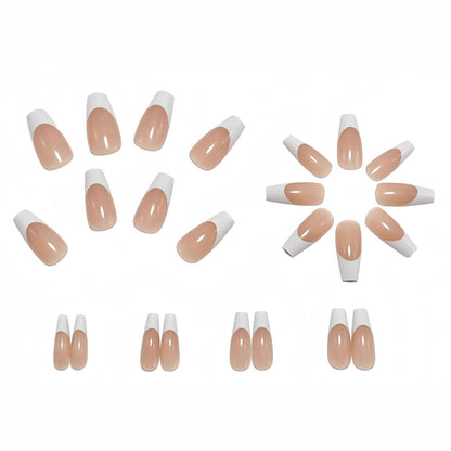 Artificial nails in elegant French Tip design Acalora