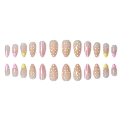 Decorative Polka Dot and Gradient Press-On Nails Acalora