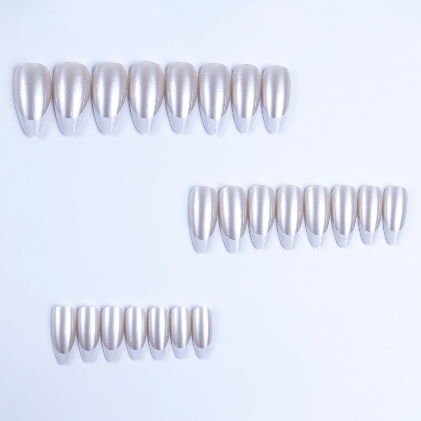 Artificial nails with elegant French design and high-gloss finish Acalora