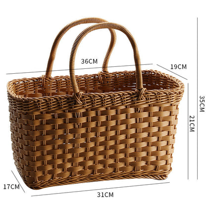 Unisex Hand-woven Shopping Basket with two Handles Brehn