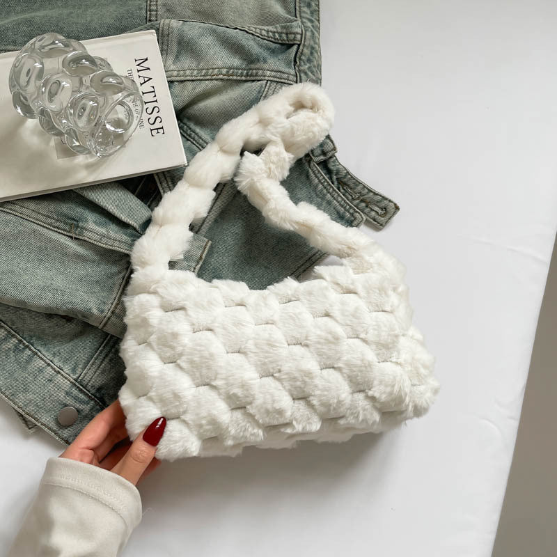 Cozy Textured Plush Handbag Acalora