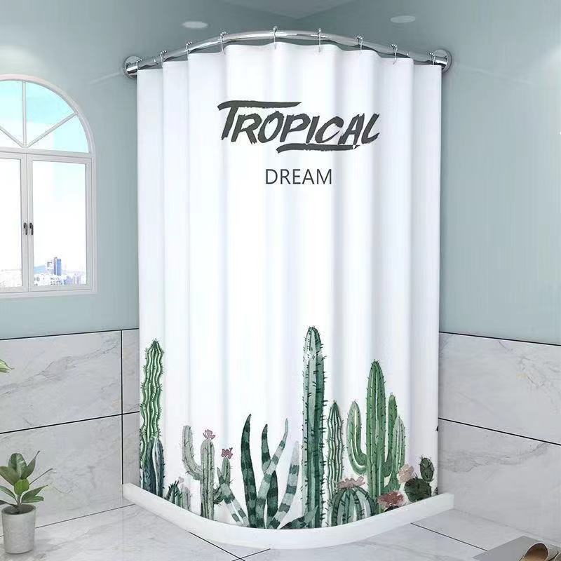 Tropical Cactus Pattern Shower Curtain