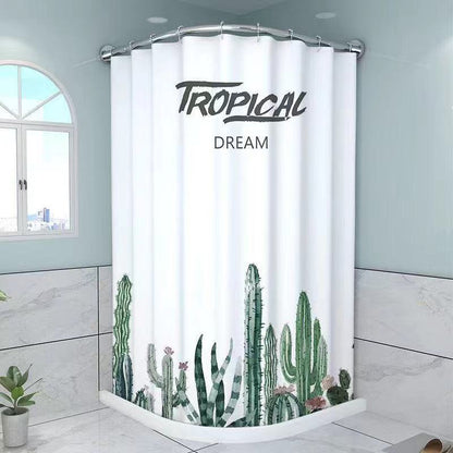 Tropical Cactus Pattern Shower Curtain