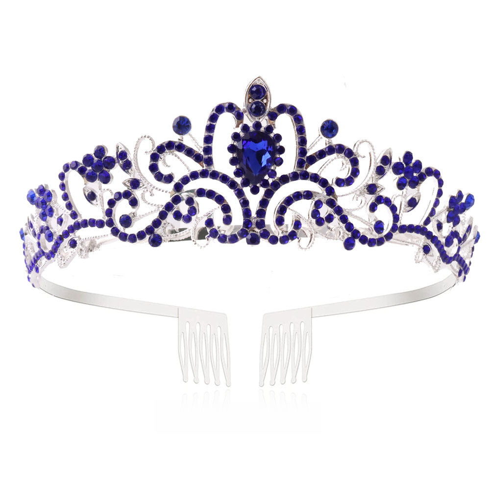 Ladies' Sparkling Crystal Tiara with filigree design wreath