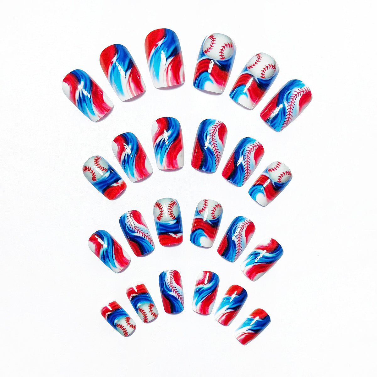 Sporty Baseball-Themed Nail Art Acalora