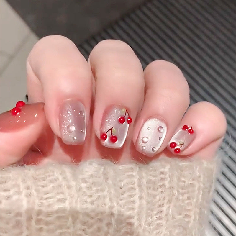 Cherry Blossom Themed Press-On Nail Art Acalora