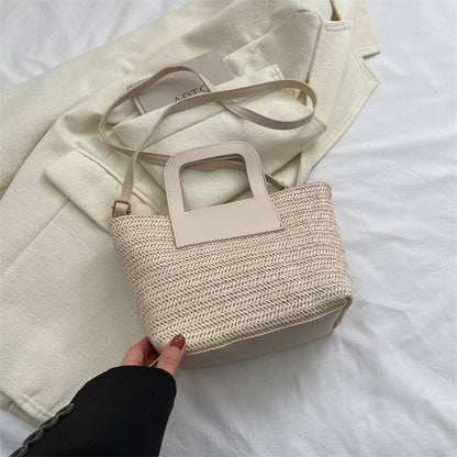 Modern Textured Woven Handheld Bag Acalora