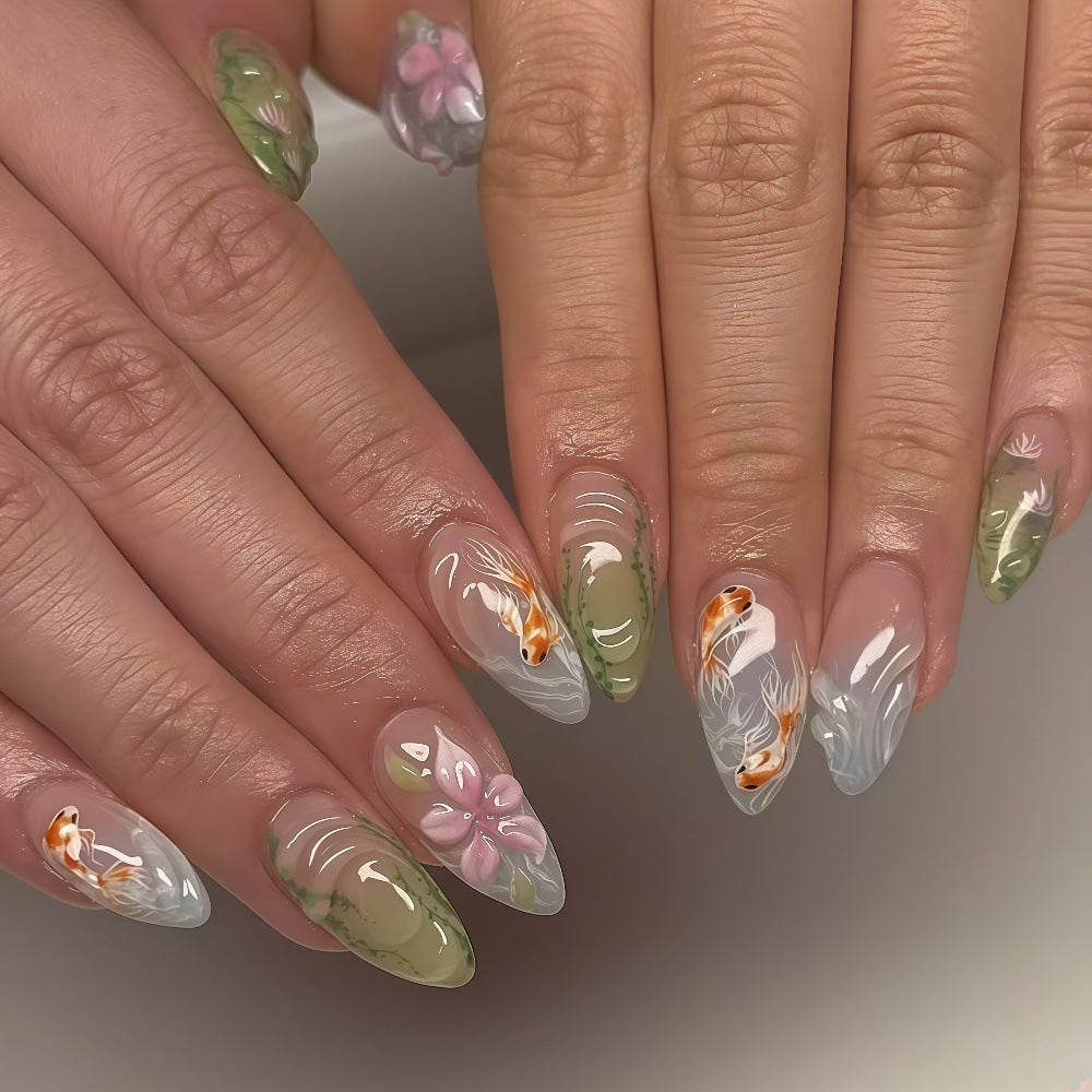 Artificial nails with floral designs Acalora