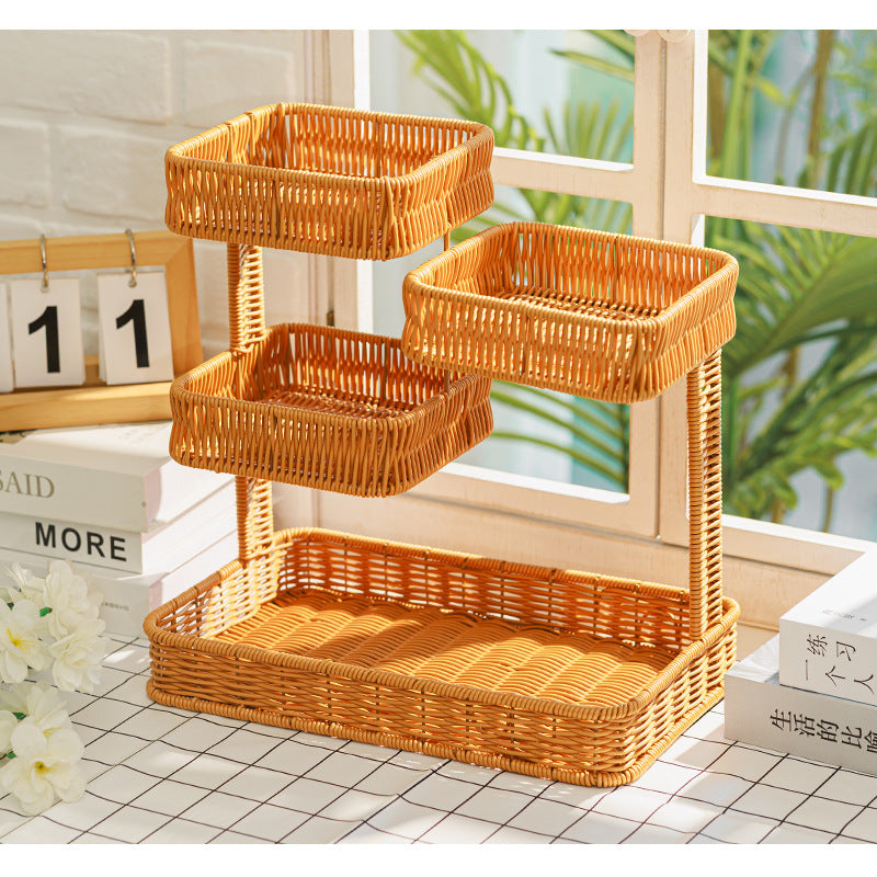 Multi-Tiered Wicker Organization Tray Acalora