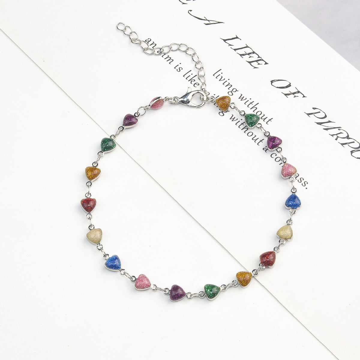 Heart-Shaped Beaded Anklet Acalora