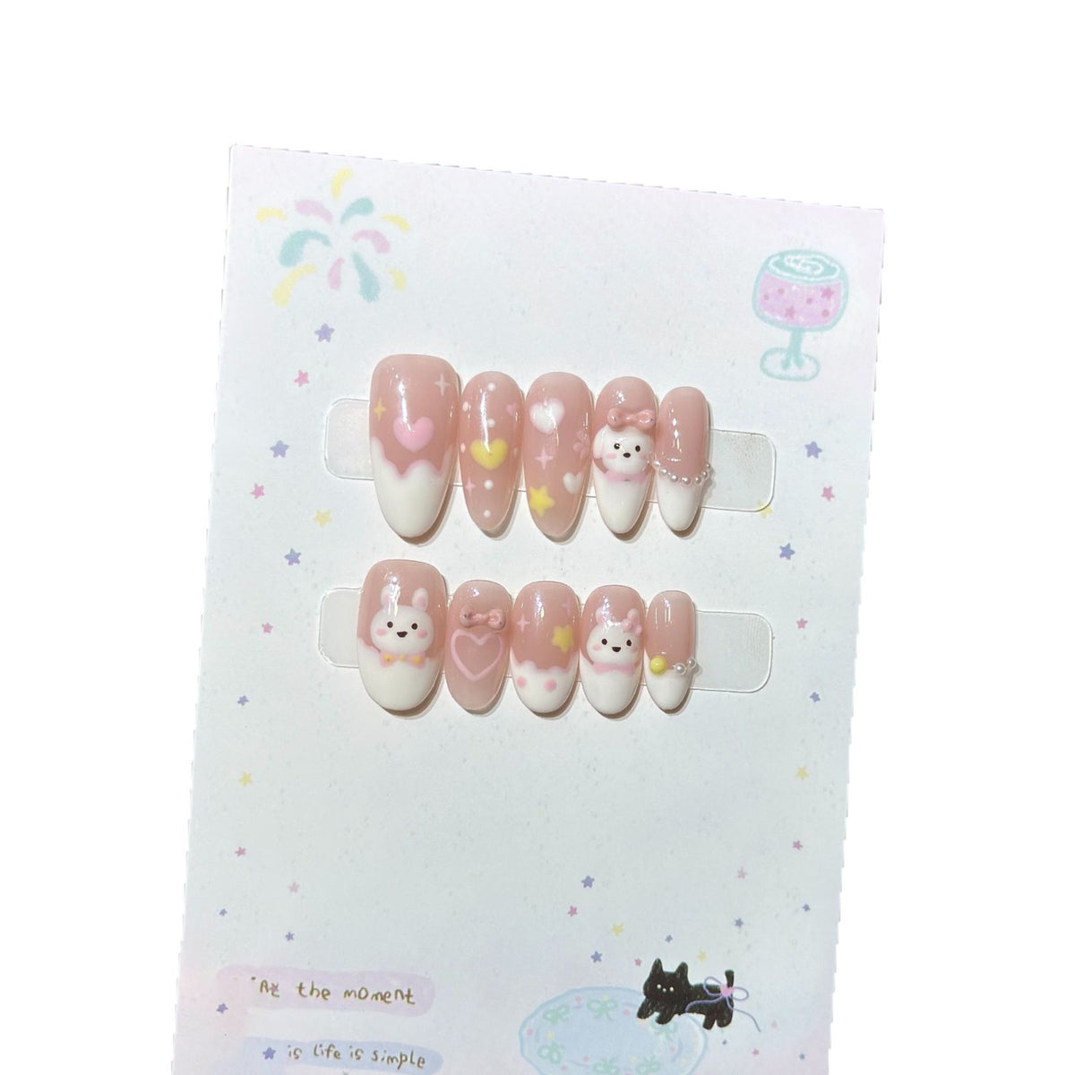 Playful Cartoon Character Nail Art Set Acalora