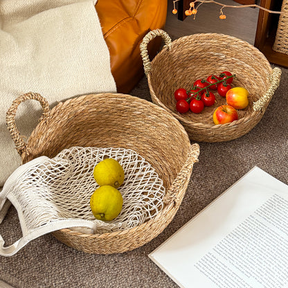 Handwoven storage basket with handles Acalora