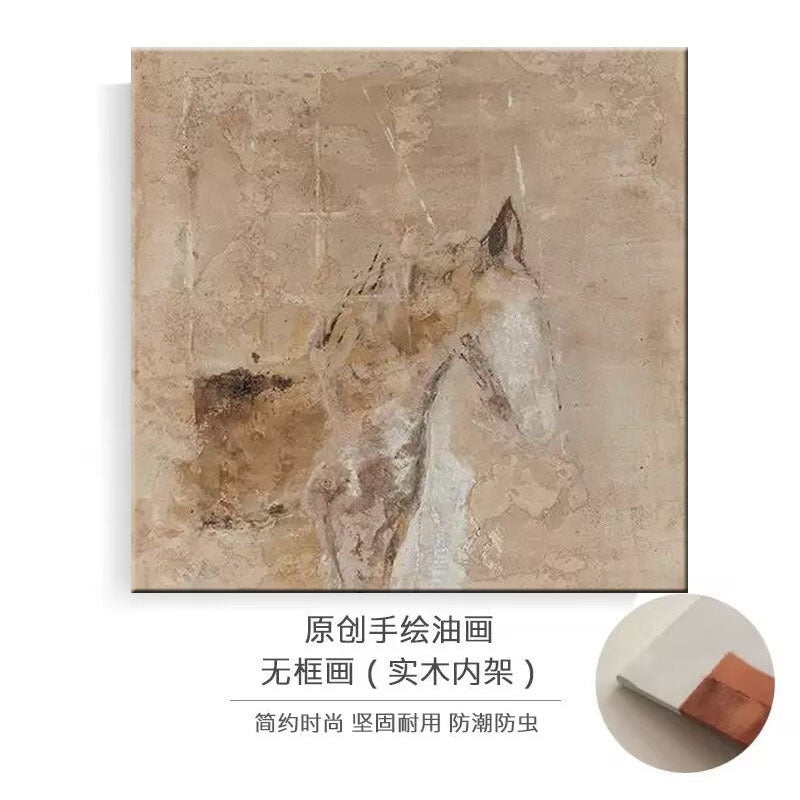 Horse-Themed Abstract Canvas Artwork