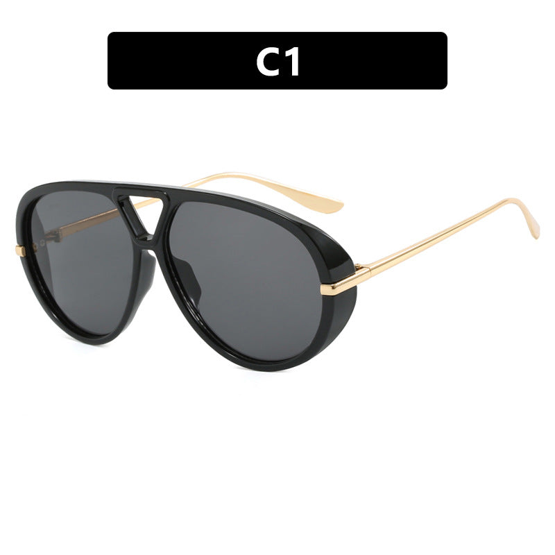 Women's oversized sunglasses with elegant plastic frame and mirrored lenses Karnz