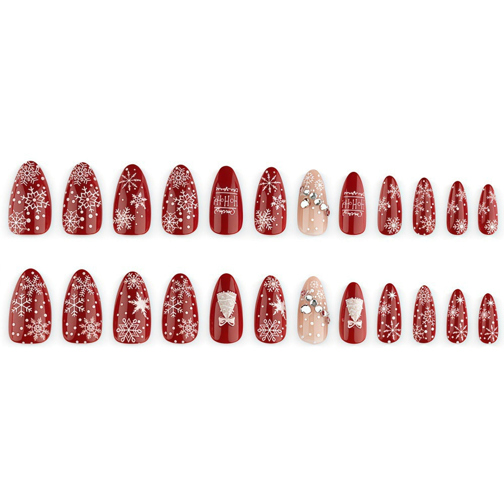 Artificial nails in festive Christmas design Acalora