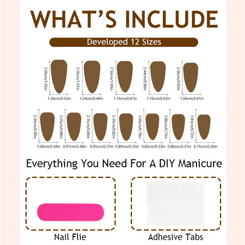 Artificial nail set with elegant gold accents Acalora