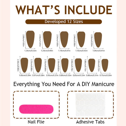 Artificial nail set with elegant gold accents Acalora