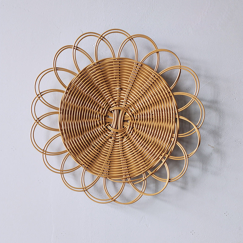 Decorative Wall Plate Made of Woven Rattan Acalora