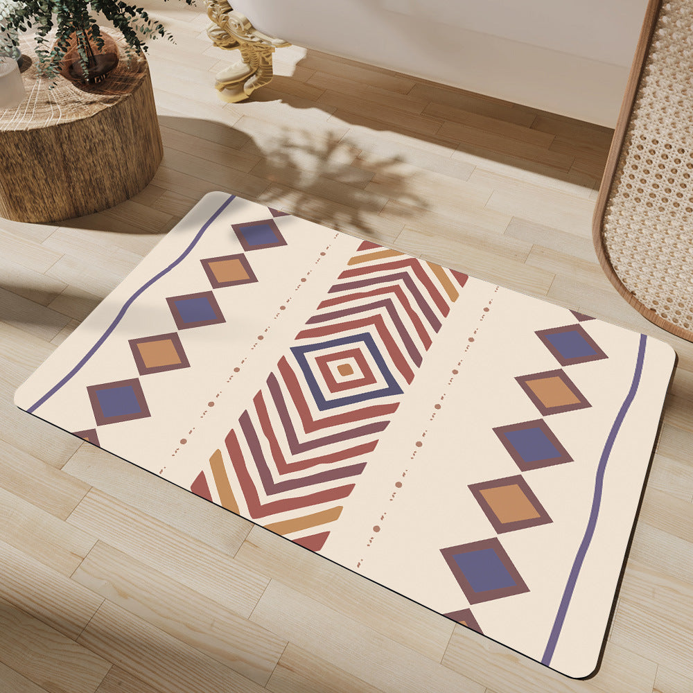 Stylish Geometric Pattern Bathroom Mat Acalora