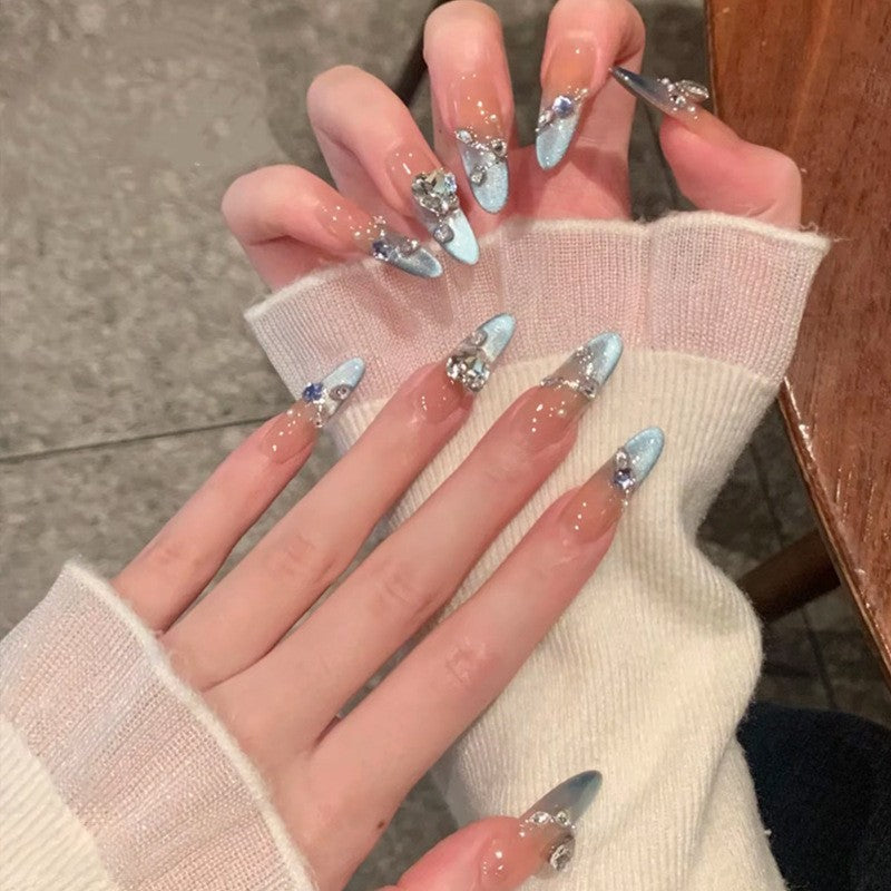 Artificial nail set with elegant tips and crystal accents Acalora