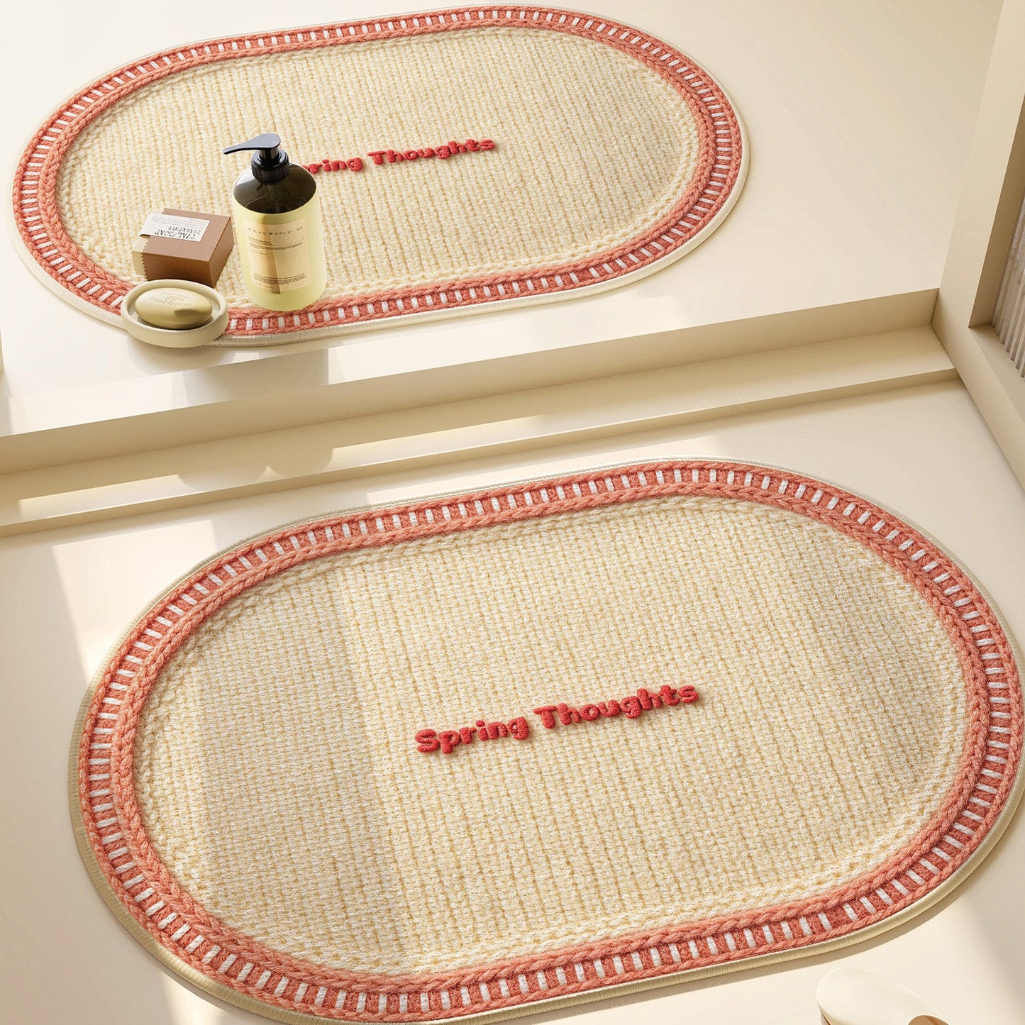 Heart-Patterned Bathroom Mat