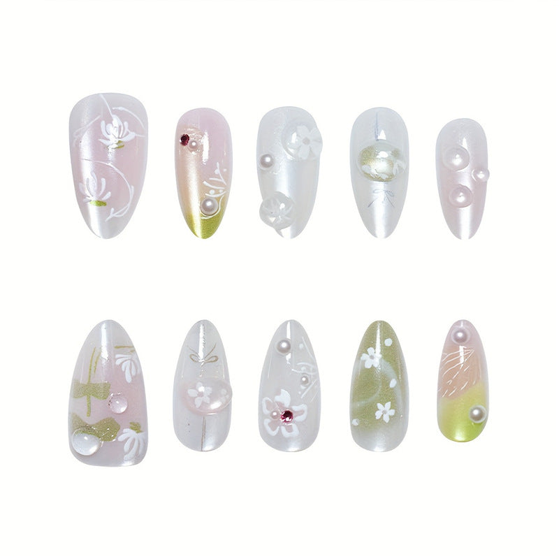 Floral Elegance Press-On Nail Set Acalora