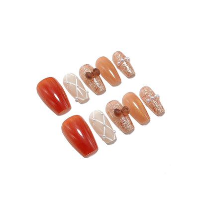 Acrylic nail set with luxurious decorations Acalora