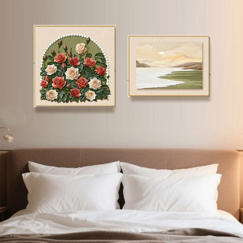 Elegant Floral Relief Wall Decor