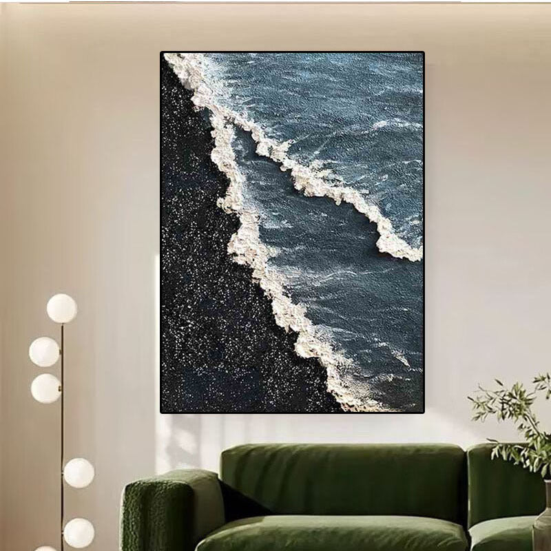 Coastal Wave Textured Canvas Artwork