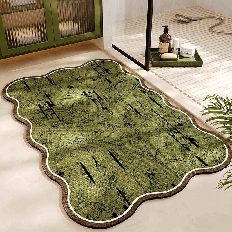 Floral Pattern Bath Mat
