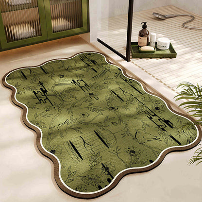 Floral Pattern Bath Mat