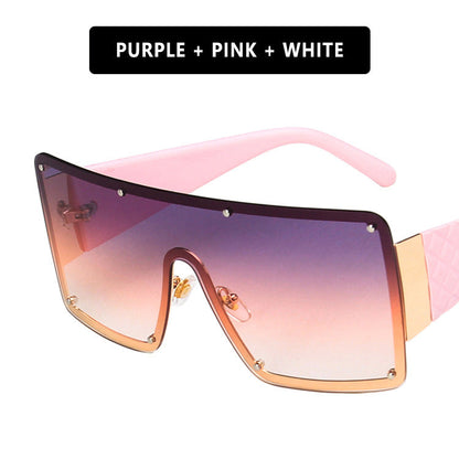 Women geometric oversized sunglasses with gradient lenses Bowlift