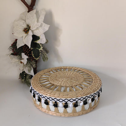 Handcrafted Pouf in Boho Style Acalora