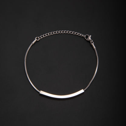 Elegant Minimalist Silver Chain Bracelet Acalora