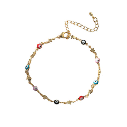 Colorful Beaded Charm Anklet Acalora