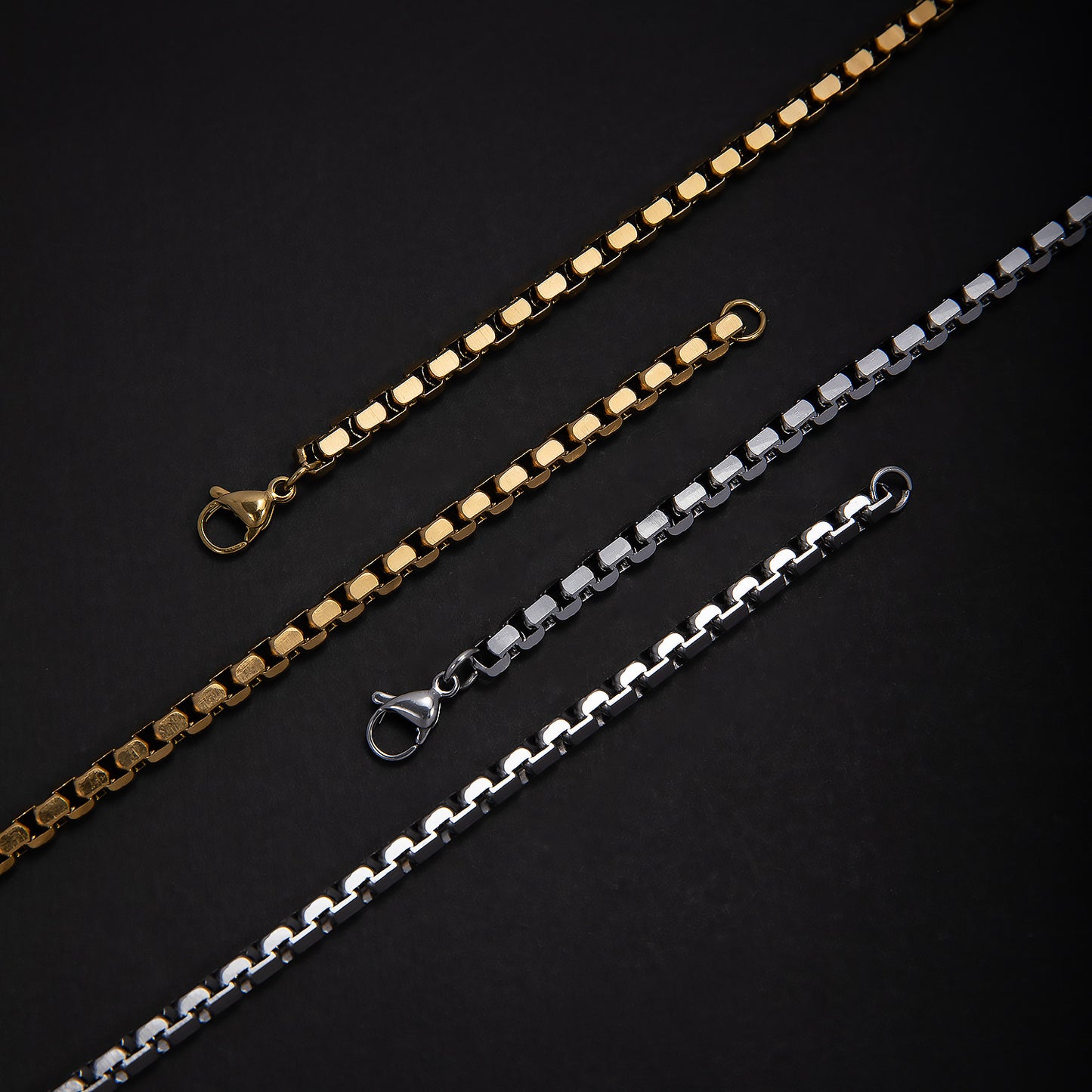 Stainless Steel Chain Necklace and Bracelet Set Acalora