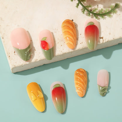 Artificial Nail Set with Fruity Design Acalora