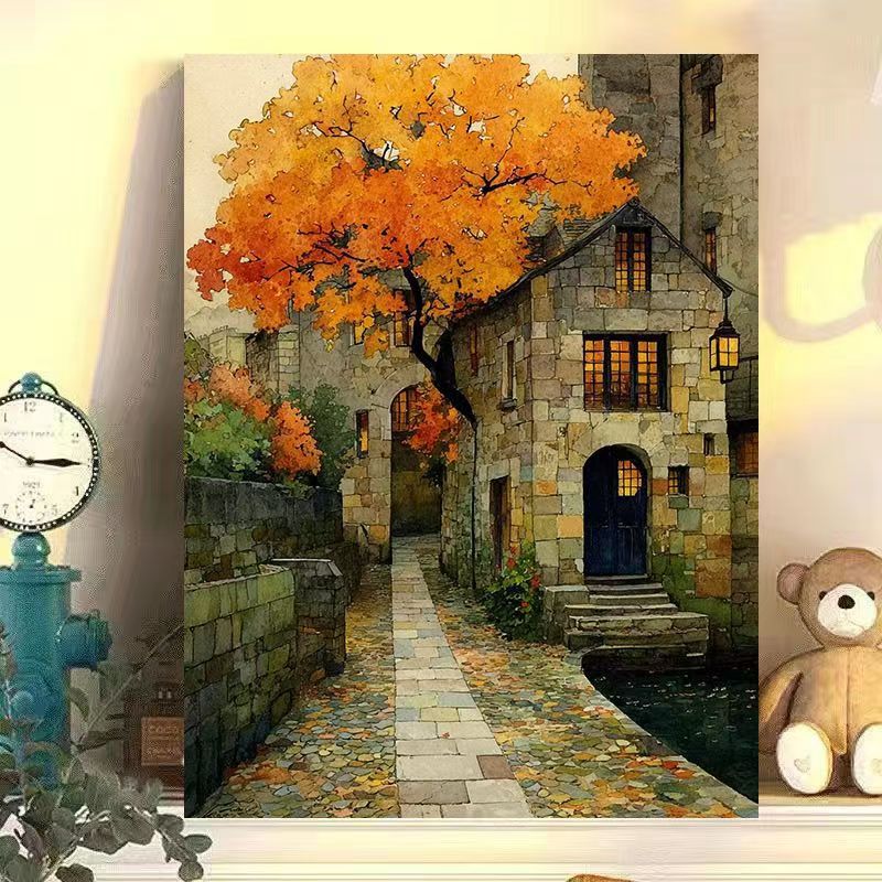 Vintage European Landscape Canvas Art Print