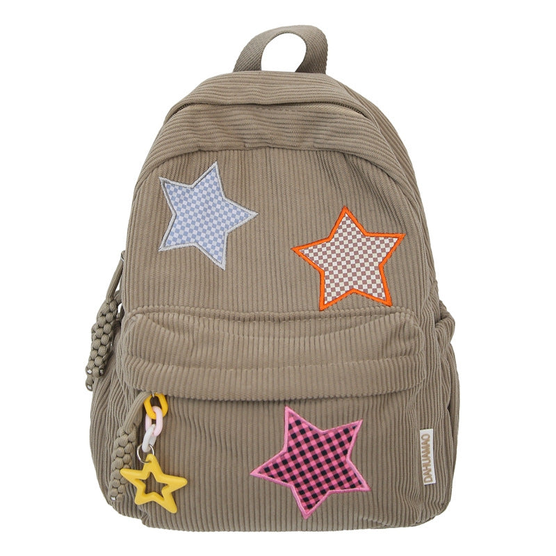Casual Star-Embellished School Backpack Bowlift