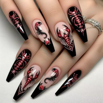 Creative artificial nails in spooky design Acalora