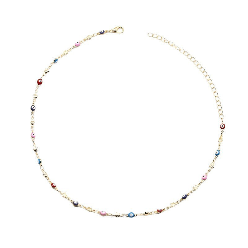 Colorful Bead Chain Necklace Acalora