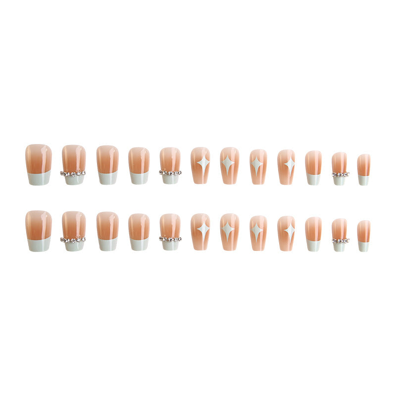 Acrylic nail set with elegant geometric decorations Acalora