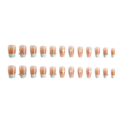 Acrylic nail set with elegant geometric decorations Acalora