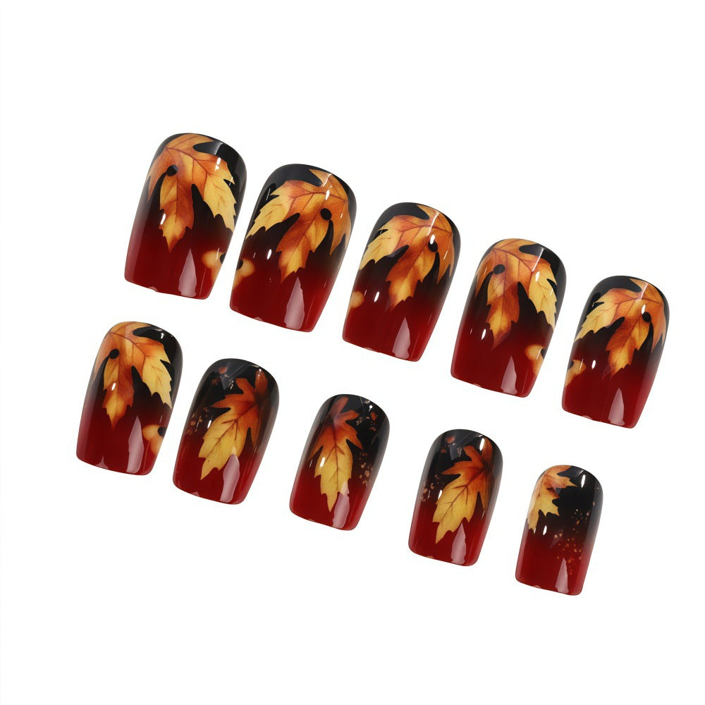 Artificial nails with autumn leaf design Acalora