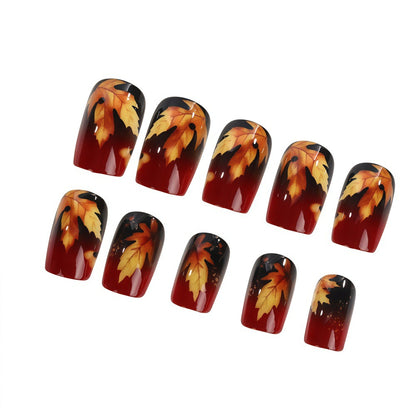 Artificial nails with autumn leaf design Acalora