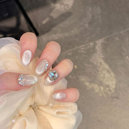 Luxury Gemstone Embellished Press-On Nail Art Acalora